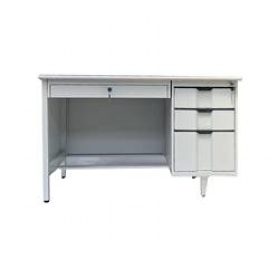 YD B1C - METAL PANEL LEGS AND DRAWERS WITH WOODEN TOP