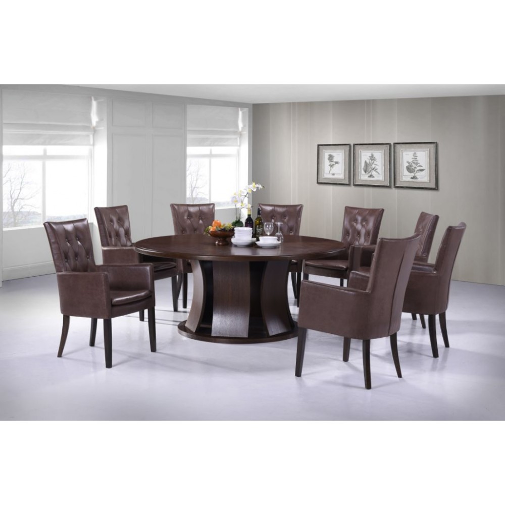 Round dining table 2024 and chairs 8 seater