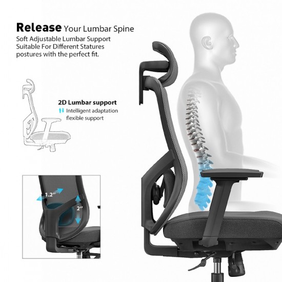 High Back Nylon Mesh & Fabric Office Chair: Ally-H
