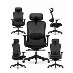 High Back Ergonomic Mesh Office Chair - Syno-H BLACK (WITHOUT FOOTREST)