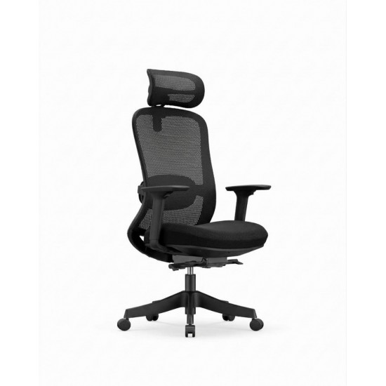 High Back Ergonomic Mesh Office Chair - Syno-H BLACK (WITHOUT FOOTREST)