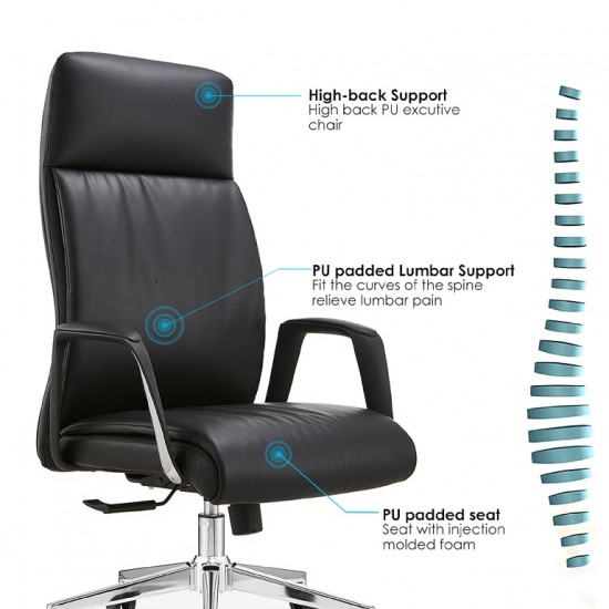 High Back Executive Pu Office Chair: Bryan-H