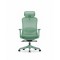 High Back Ergonomic Mesh Office Chair + 2d Headrest: Syno-H (Green frame)