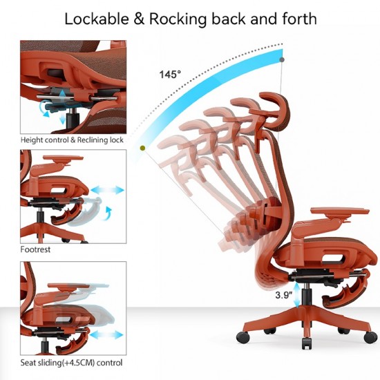High Back Ergonomic Mesh Office Chair + 2d Headrest: Syno-HR- M High Back Ergonomic Mesh Office Chair + 2d Headrest: Syno-HR- M