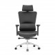 High Back Luxury Ergonomic Mesh Office Chair + 2d Headrest: Ergo-H (PU,4D)