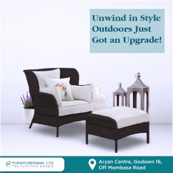 Hampton - Garden / Outdoor / Lounge Chair With Ottoman and Cushions