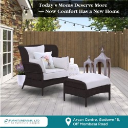 Hampton - Garden / Outdoor / Lounge Chair With Ottoman and Cushions
